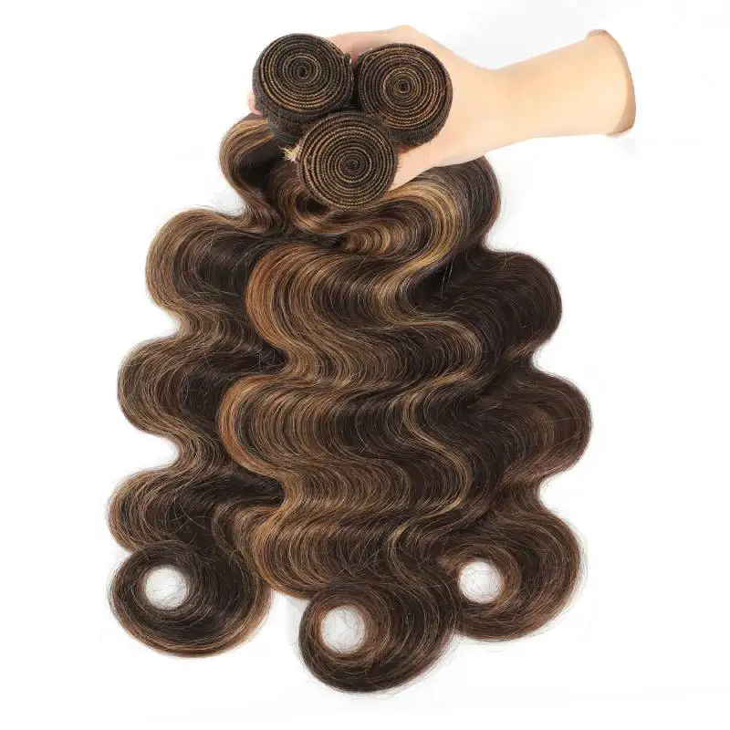 Хайлайтер человеческие волосы брикет P4/27 блестящие женские шиньоны с эффектом