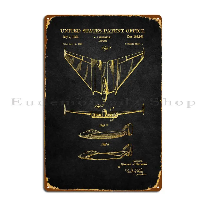 59 дюймов, металлический знак «летающее крыло», Клубная стена, пещера, ржавая, дизайнерский оловянный плакат