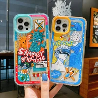 jome luxury super cute retro cartoon soft silicone case for iphone 11 12 pro max 13 xr x xs 7 8 plus back cover