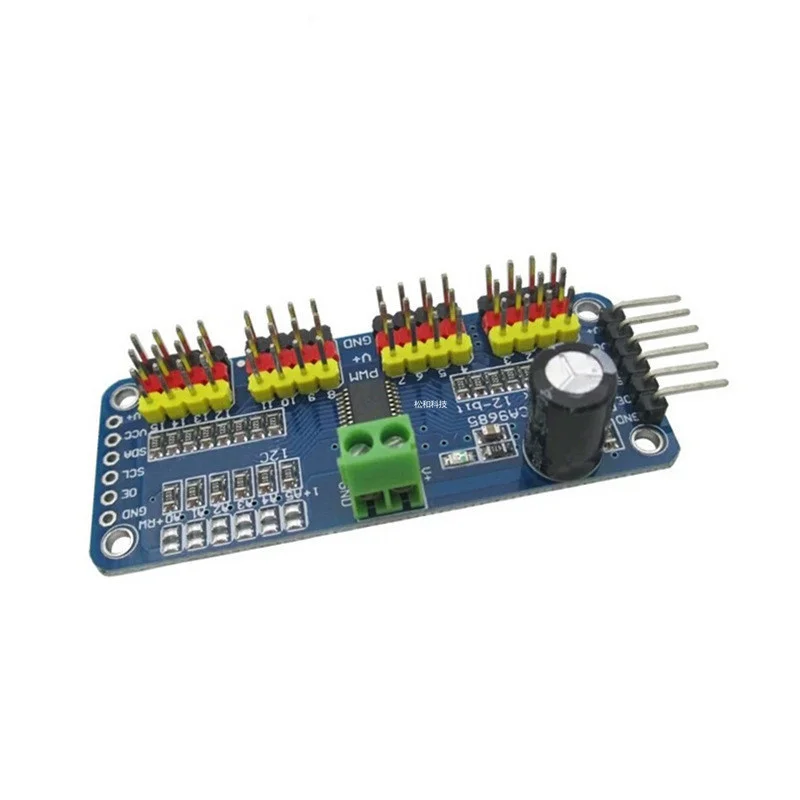 

DHL-привод PWM I2C, 16 каналов, 12 бит, интерфейс PCA9685, для Raspberry Pi