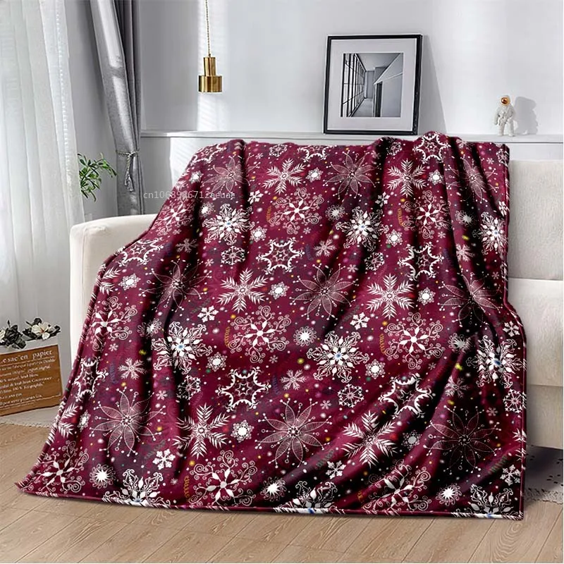 

Christmas Snowflake Flannel Throw Blanket Cute Gingerbread Man Lightweight Soft Warm Plush Bed Sofa Couch Kids Adults Gifts