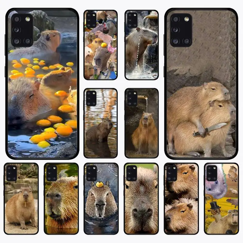 

Animal Funny Capybara Bling Phone Case for Samsung A 51 30s 71 21s 10 70 31 52 12 30 40 32 11 20e 20s 01 02s 72 cover