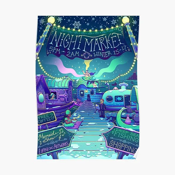 Stardew Valley ночной рынок плакат Декор живопись картина домашний принт комната