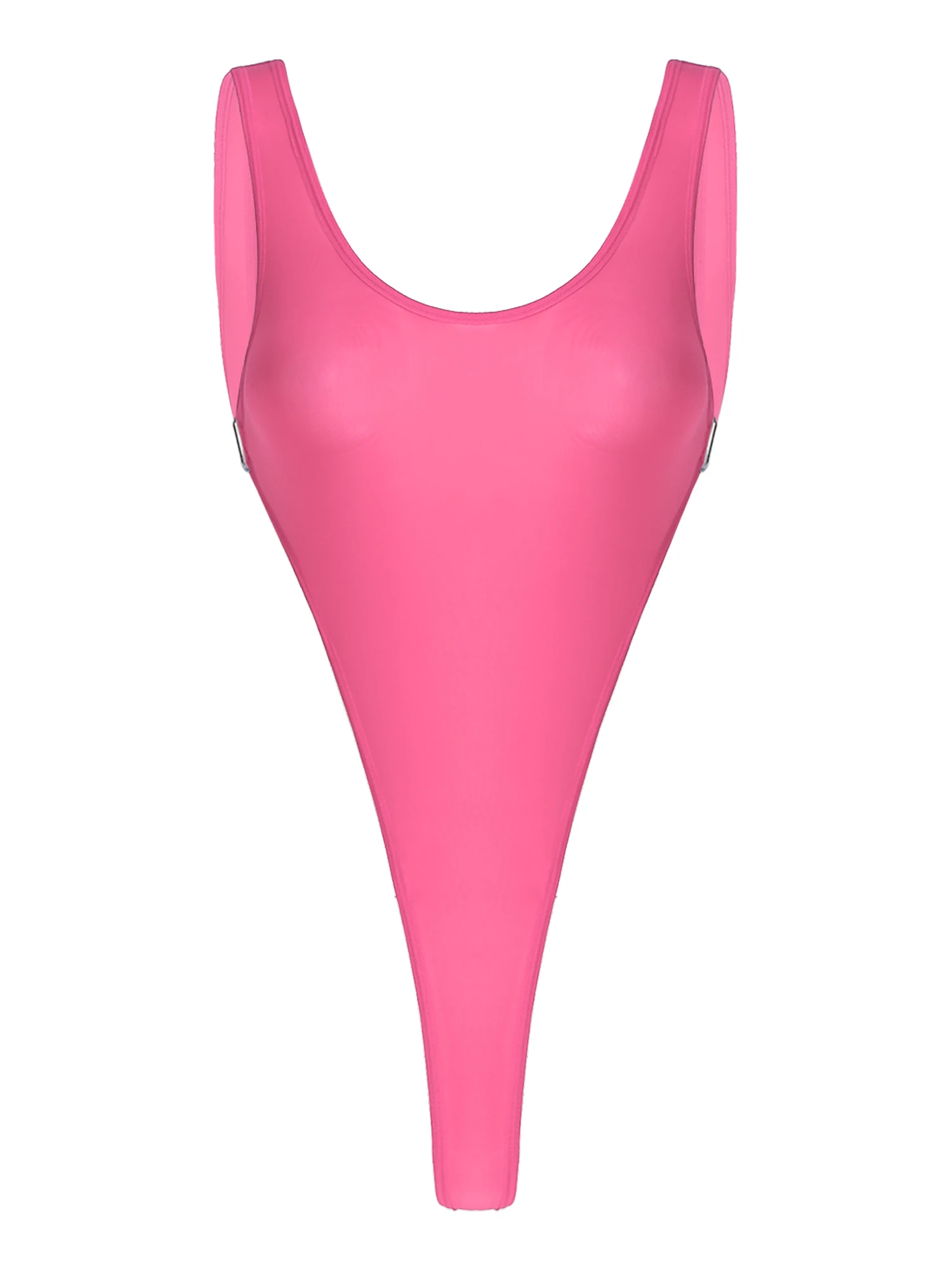 

Women Sensual Lingerie Thongs Swimwear Bodysuit Scoop Neck High Cut Swimsuit One-piece Bathing Suit Sleeveless Leotard Nightwear
