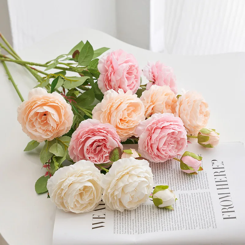 Пион имитация цветка шелковый крытый искусственный букет роз украшение