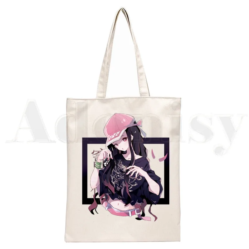 Demon Slayer Kimetsu No Yaiba Kamado Tanjirou Handbags Shoulder Bags Casual Shopping Girls Handbag Women Elegant Canvas Bag