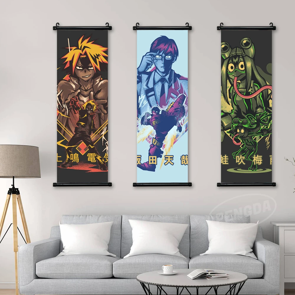 

Холст домашний Декор картина Печать аниме постер настенное искусство мой герой Академия свиток мидория изюку подвесная картина прикроватн...