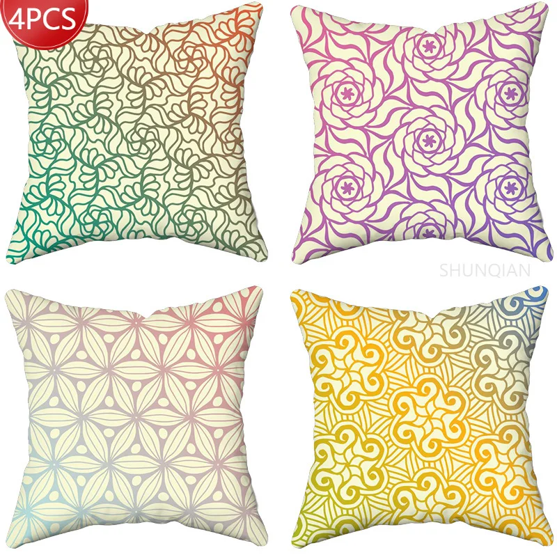 

Abstract flowers Pillow Cover Customize Pillow Case Modern Home Decorative Pillowcase For Living Room 45X45cm