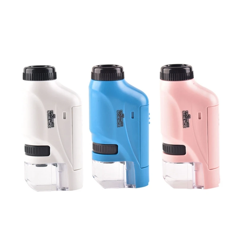 

Детский Карманный микроскоп 60X-120X, ручной увеличительный объектив СВЕТОДИОДНЫЙ светодиодной подсветкой