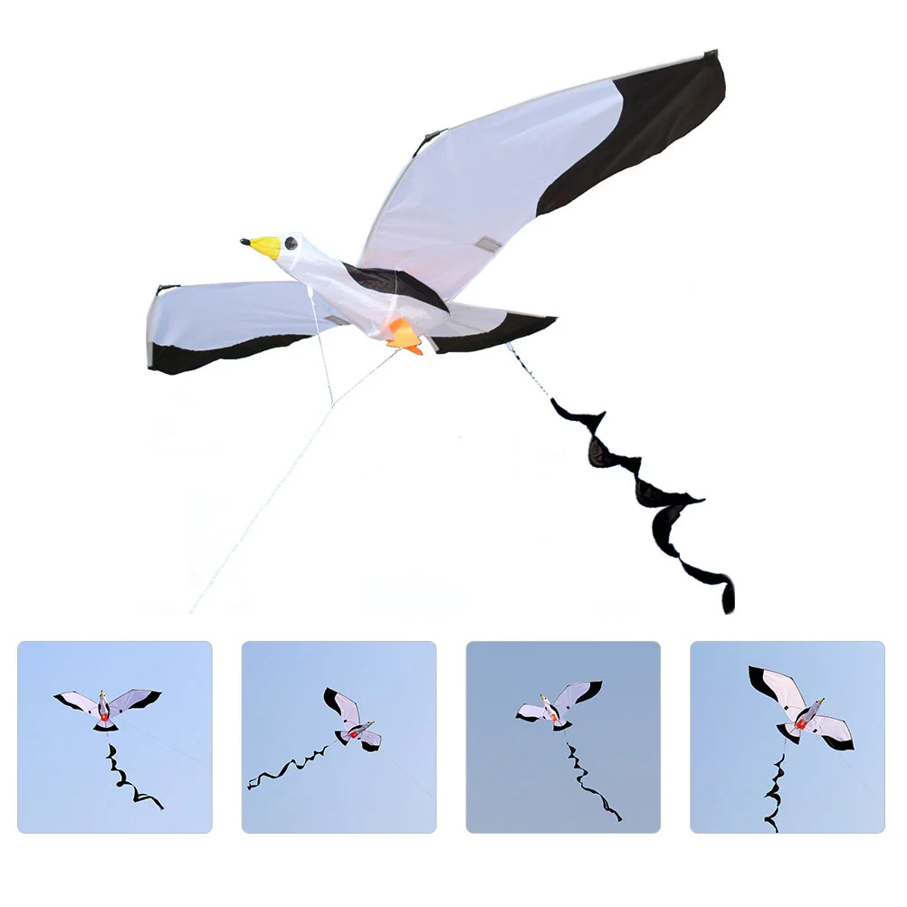 

Длинный хвост 3D воздушный змей-Чайка детские пляжные игрушки малыш Кайты клетчатая ткань легко летать