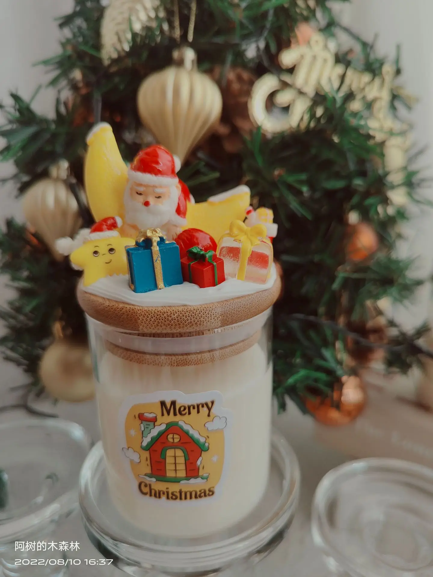 

Christmas Candle Creative Gift Soybean Wax Aromatherapy Handmade Christmas Tree Santa Claus Candles Home Decoration m