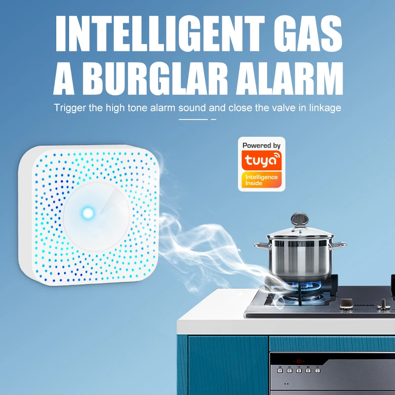 

Tuya Smart Gas Detector WiFi/zigbee Methane CH4 Detector Alarm Intelligent linkage Smart Life APP Concentration Display
