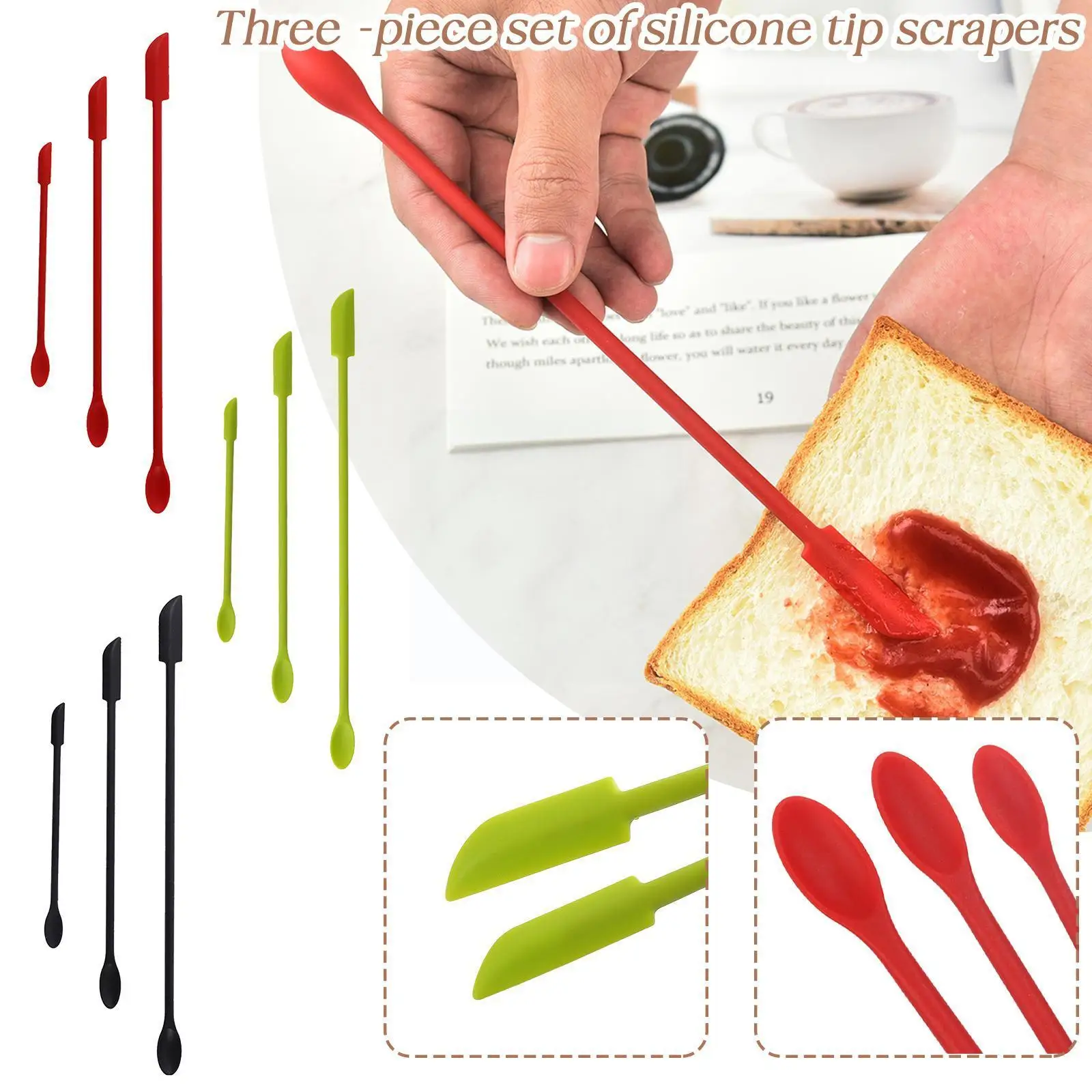 

3 шт., силиконовые лопатки для выпечки, 2 в 1