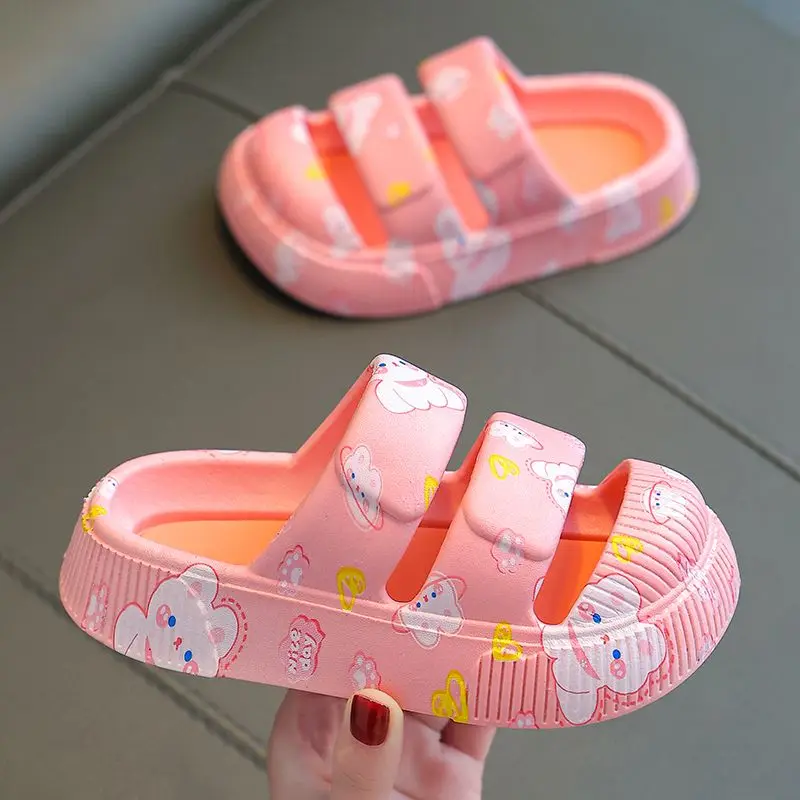 2023 New Children's Slippers Soft Breathable Non-Slip Cute Toddler Slippers Home Bathroom Beach Kids Slippers for boys girls