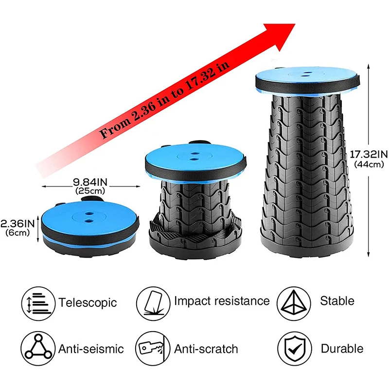 Портативный выдвижной стул для кемпинга рыбалки с регулируемой высотой |