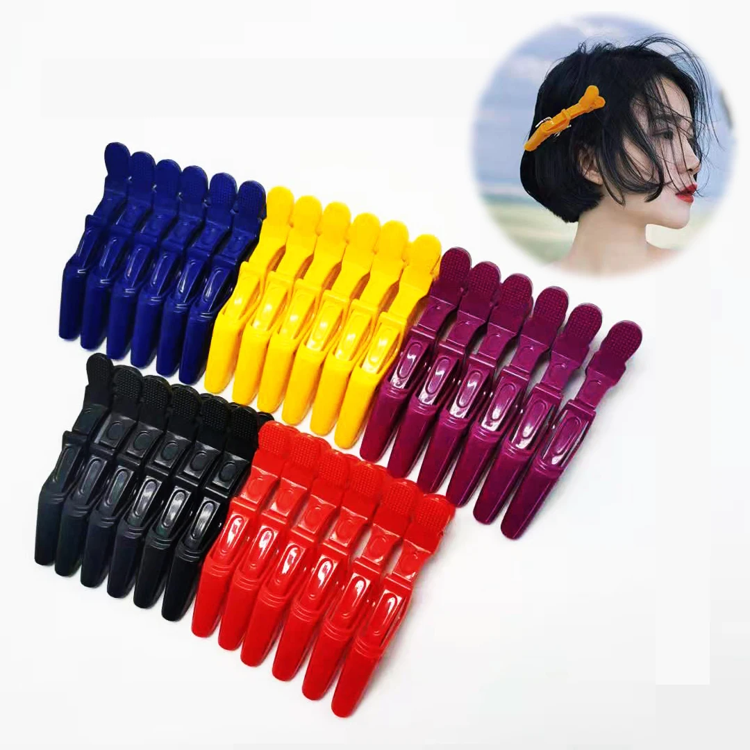

6pcs/Lot New Plastic Hair Clip Hairdressing Clamps Claw Section Alligator Clips Grip Barbers For Salon Styling Hair Accessories
