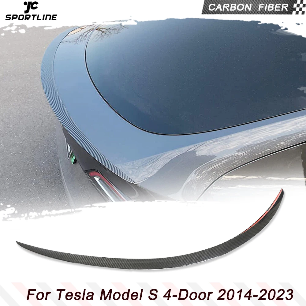 

Реальное углеродное волокно спойлер заднего багажника, крыла s для Tesla Model S Sedan 2014-2023, сухое углеродное волокно