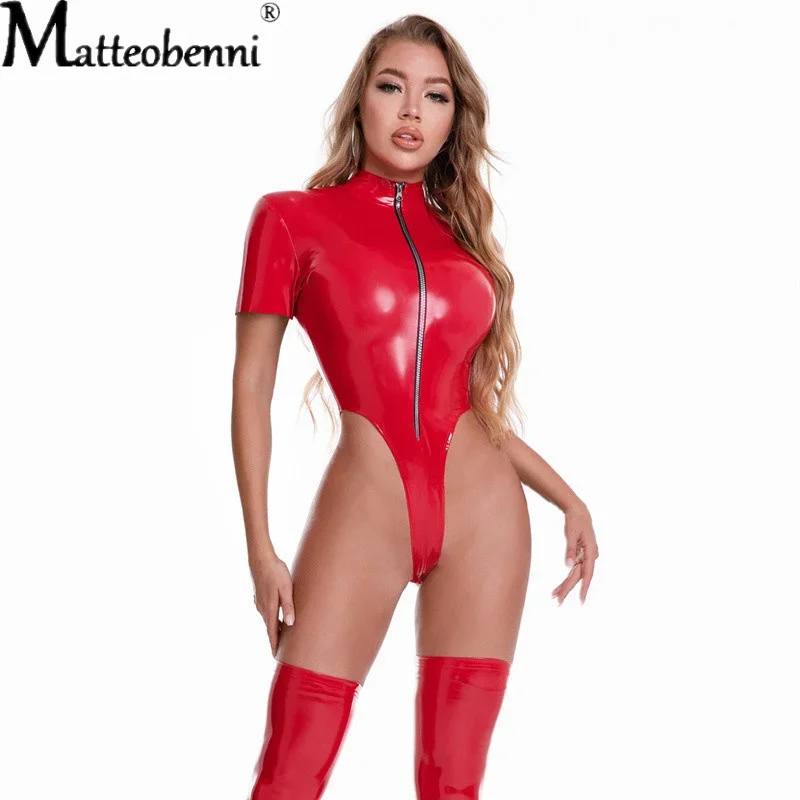 Латексный комбинезон большого размера женское нижнее белье из искусственной
