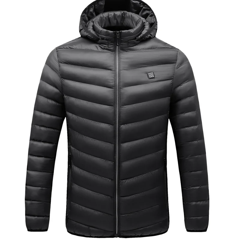 Heating clothing men's autumn and winter plus velvet thickened rechargeable smart electric heating cotton coat