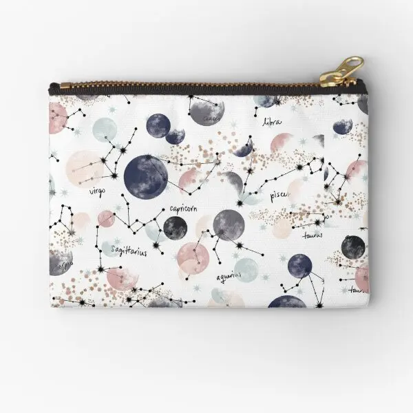 

Astrology Constellation Pattern Watercol Zipper Pouches Small Men Wallet Money Packaging Women Key Cosmetic Bag Coin Pocket