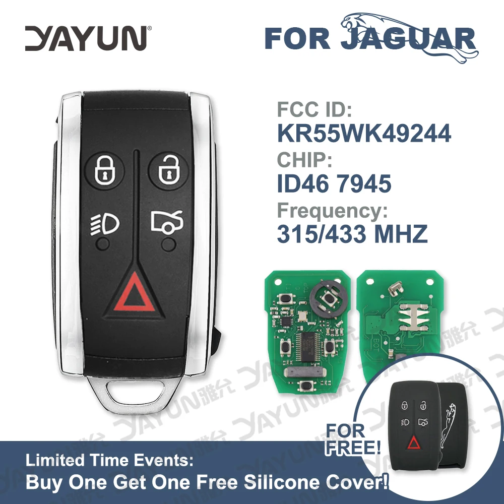 Дистанционный Автомобильный ключ YAYUN5Button с логотипом для Jaguar XF XFR XK XKR 2009 2010 2011 2012