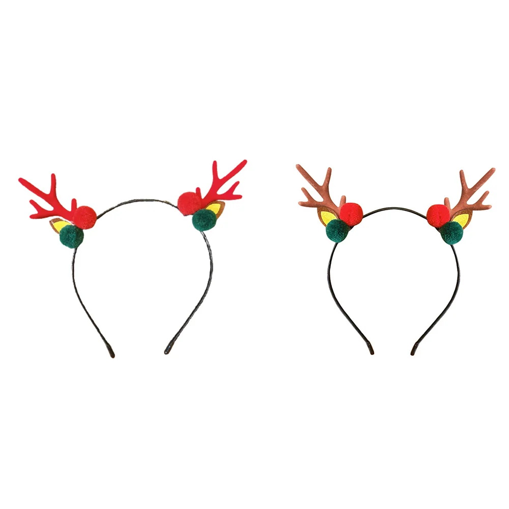 

2Pcs Christmas Headbands Santa Elk Hairband Festival Decor Women Girls Headwear New Year Xmas Party Favors Kids Gift(B)