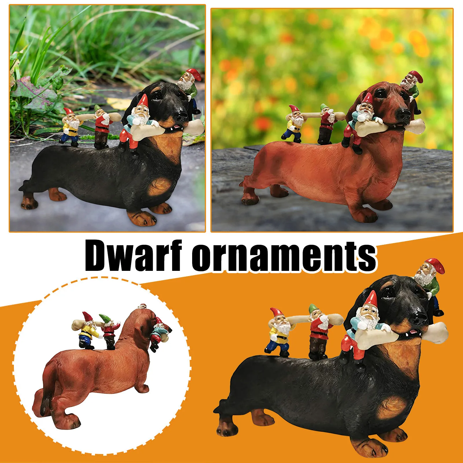 

Dachshund Dog Sculpture And Statue Gnomes Miniatures Figurine Resin Statuette For Outdoor Indoor Decoration Garden Home Ornament
