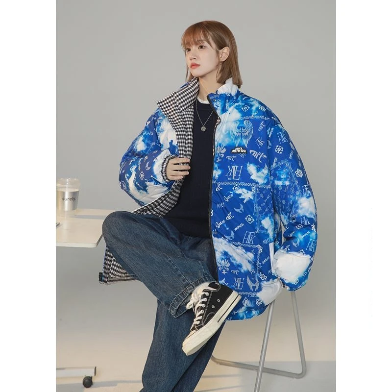 Oversize New Winter Coats for Women Parkas Jackets Checked Cotton Padded Jacket Warm Thick Outerwear Korean Fashion