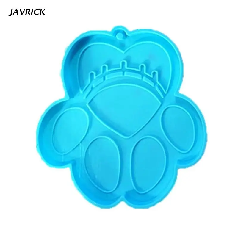 

Blue Shiny Bear Paw Print Keychain Silicone Mold for Valentine Love Gift Craft