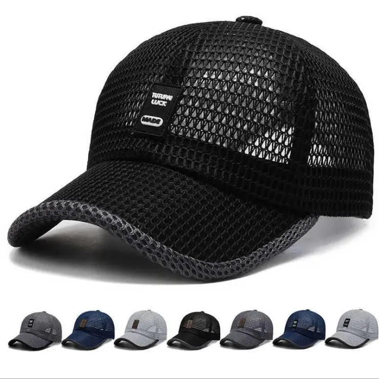 

Men's Mesh Baseball Cap Breathable Summer Caps Dad Hat Outdoor Fishing Hats Bone Gorras Snapback Trucker Cap
