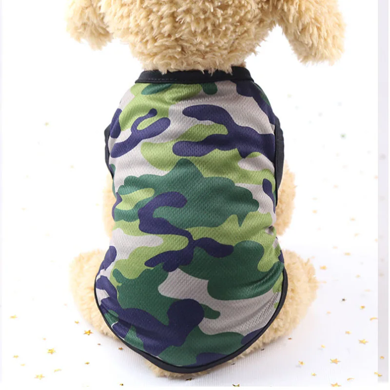 

Printed Mesh Camouflage Dog Clothes Cartoon Pet Dog Vest Clothes Dog Summer Clothes Small Dog Clothing Sun Protection Clothing