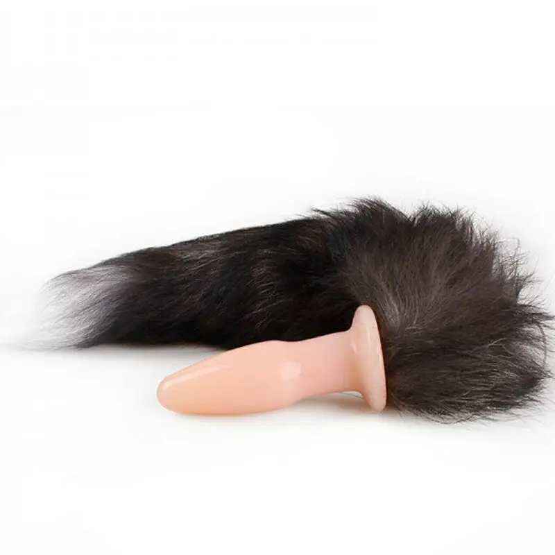 Черный волк электрический хвостовой вибратор анальной пробки с хвостовыми бусинами, взрослые игрушки для женщин.