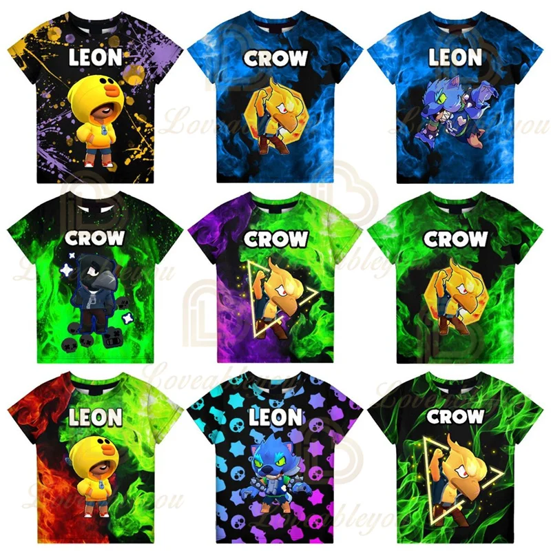 

100-160cm Children's T-shirt Crow Leon Skark Bravo Game Sandy Max Nita Colt T Shirt