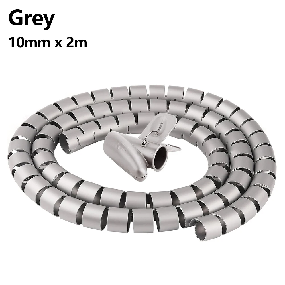 

Универсальная Гибкая Черная Защитная Пленка Для Кабеля, 2 М, Спиральная Трубка, Офисный Органайзер Для Кабеля, Аксессуар