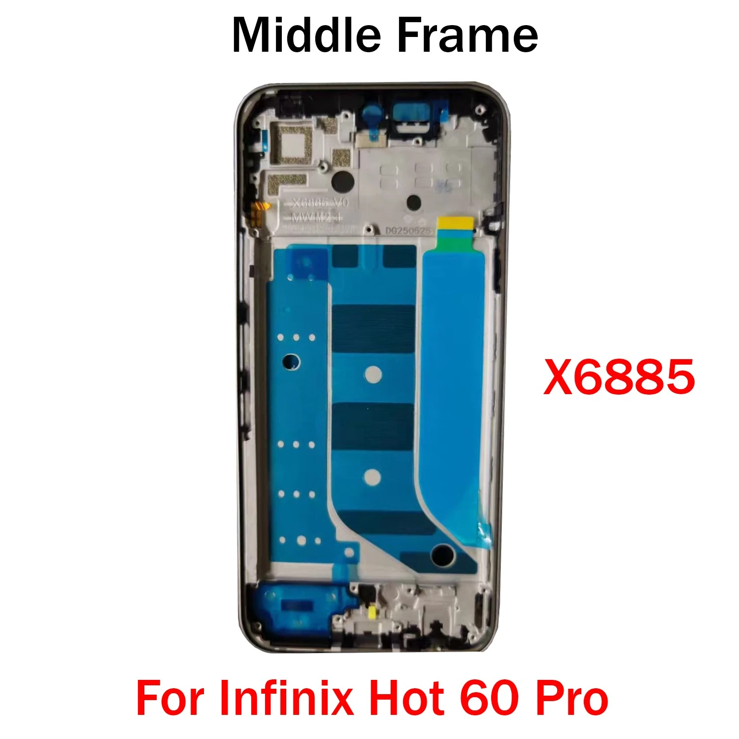 Фото Средняя рамка для Infinix Hot 60 Pro X6885, корпус передней рамки ЖК-дисплея, запасные части №1
