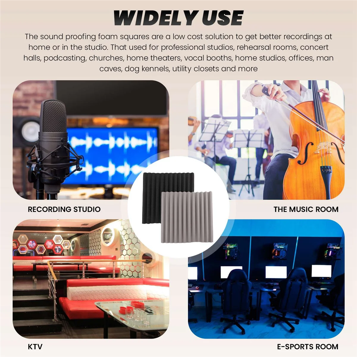 12 шт. акустическая пенопластовая доска студийная клиновая плитка пена
