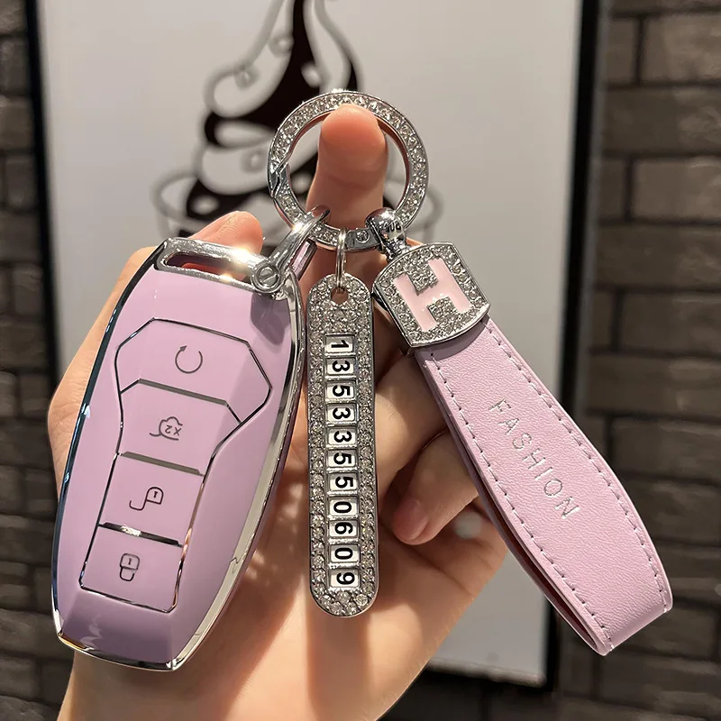 

New TPU Car Key Case Cover Fob Shell for BYD Lied Han Ev Tang Dm Qin PLUS Song Pro MAX Yuan Auto Protector Keychain