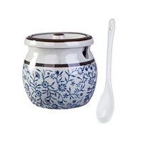 ceramics seasoning dispenser container non toxic condiment jars good sealing seasoning pot with exquisite pattern sugar pepper