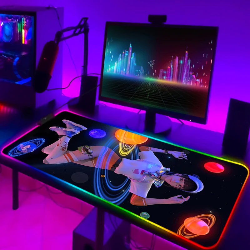 

Коврик для клавиатуры Jyanme RGB Xxl, коврик для мыши, аксессуары для ПК, игровой коврик для мыши на заказ, настольные коврики Rgb с подсветкой, коври...