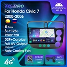 Автомагнитола 2 DIN на Android 10,0 для Honda Civic 7 RHD 2000-2006 GPS 1280*720 IPS 8G + 128G автомобильный стерео Carplay автомобильный мультимедийный плеер