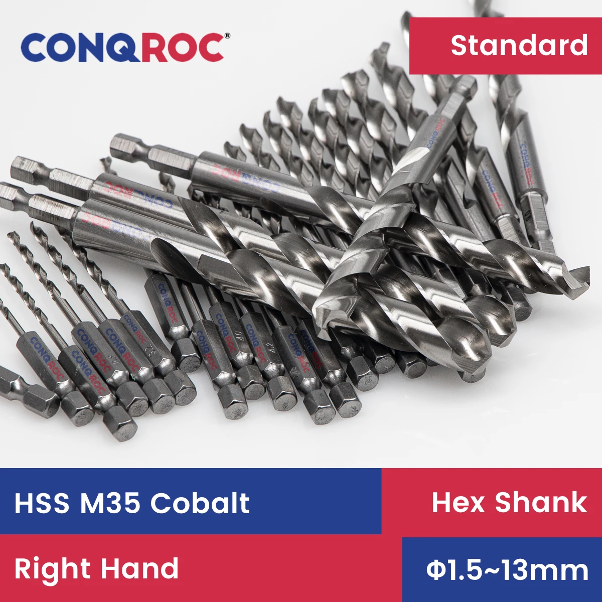 HSS M35 Cobalt Twist Drill Bit Hex Shank Diameter from 1.5mm to 13mm