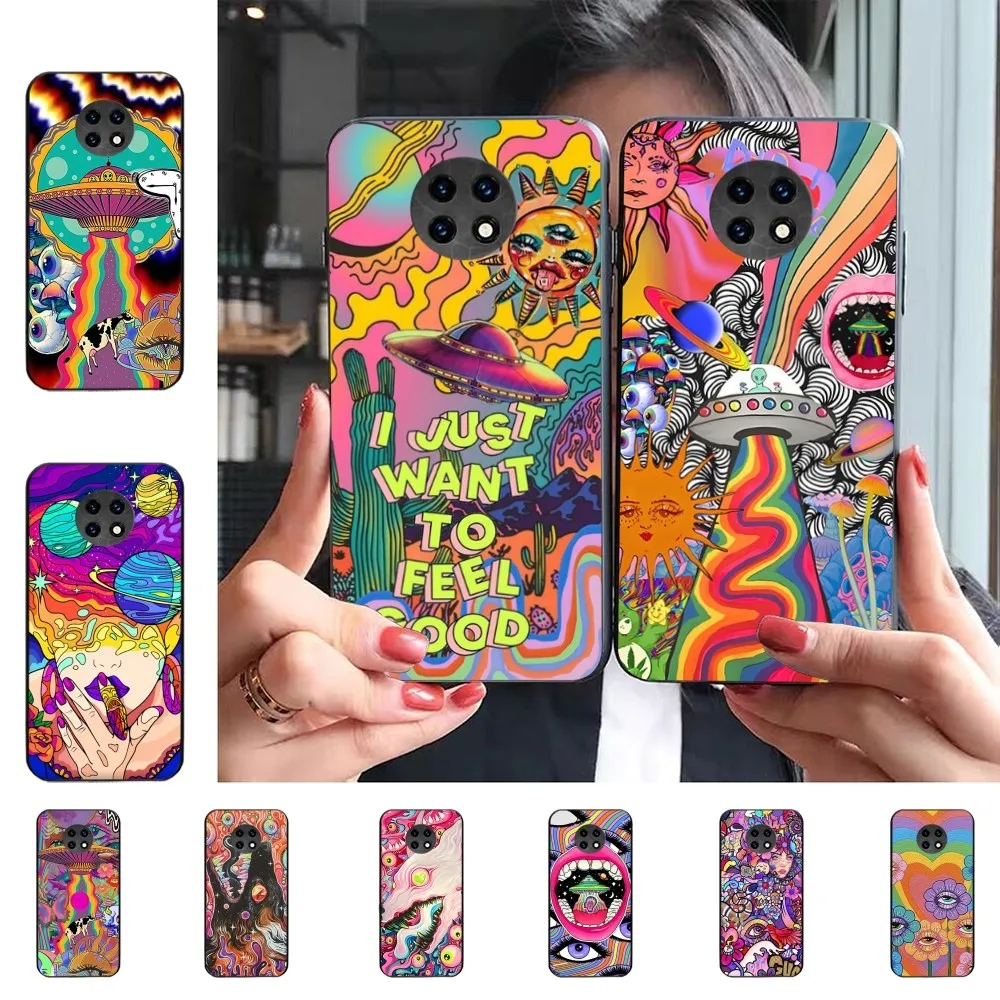 

Colourful Psychedelic Trippy Art Phone Case For Redmi 5 6 7 8 9 10 Plus Pro 6 7 8 9 A GO K20 K30 K40 Pro Plus F3 Fundas