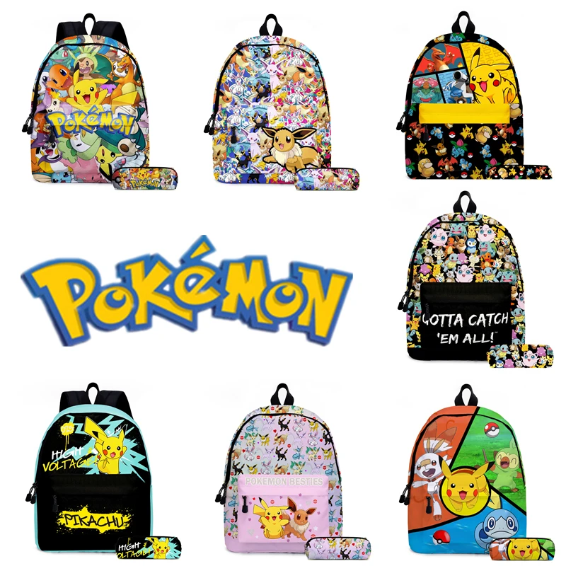

Pokemon Student Schoolbag Pencil Bag Pikachu Squirtle Psyduck Blastoise Bulbasaur Mimikyu Eevee Charmander Birthday Gift