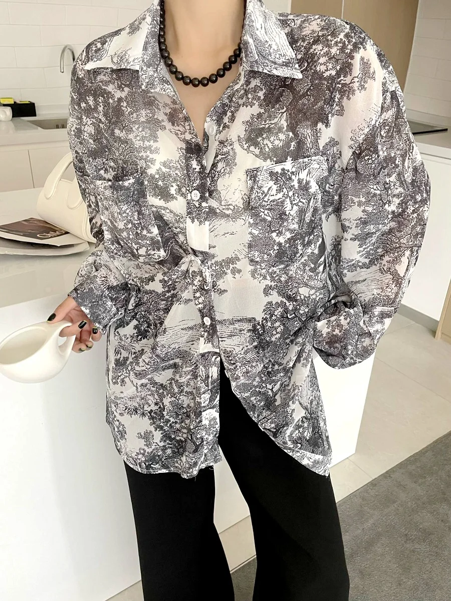 

Summer 2022 Women's Cotton 3D Printing Loose Ladies Shirts New High Quality Ladies Fashion Shirts y2k Clothes Meet Zara bra XL