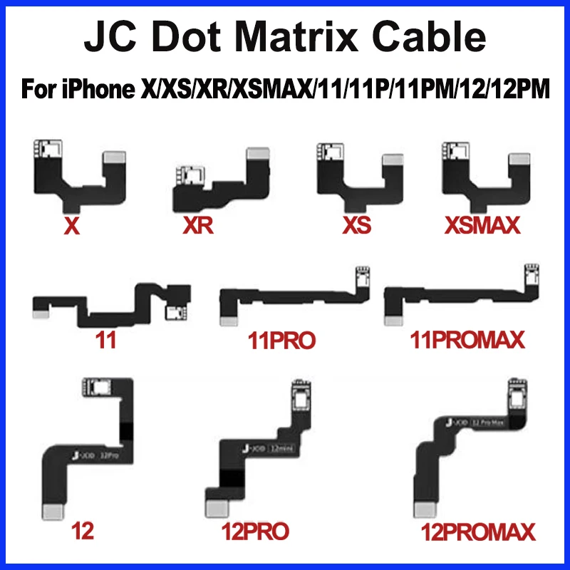 

JC Dot Matrix Cable For iPhone X XS XR XSMAX 11 11P 11PM 12 12PM Dot Projector Read Write Dot Matrix Face ID Repair Flex Cable