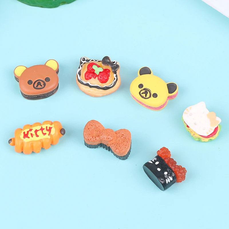 10PCS /lot Fake Food DIY Miniature Artificial Cake Croissant Pineapple Bun Biscuit Decorative Craft Play Doll House Toy - купить по