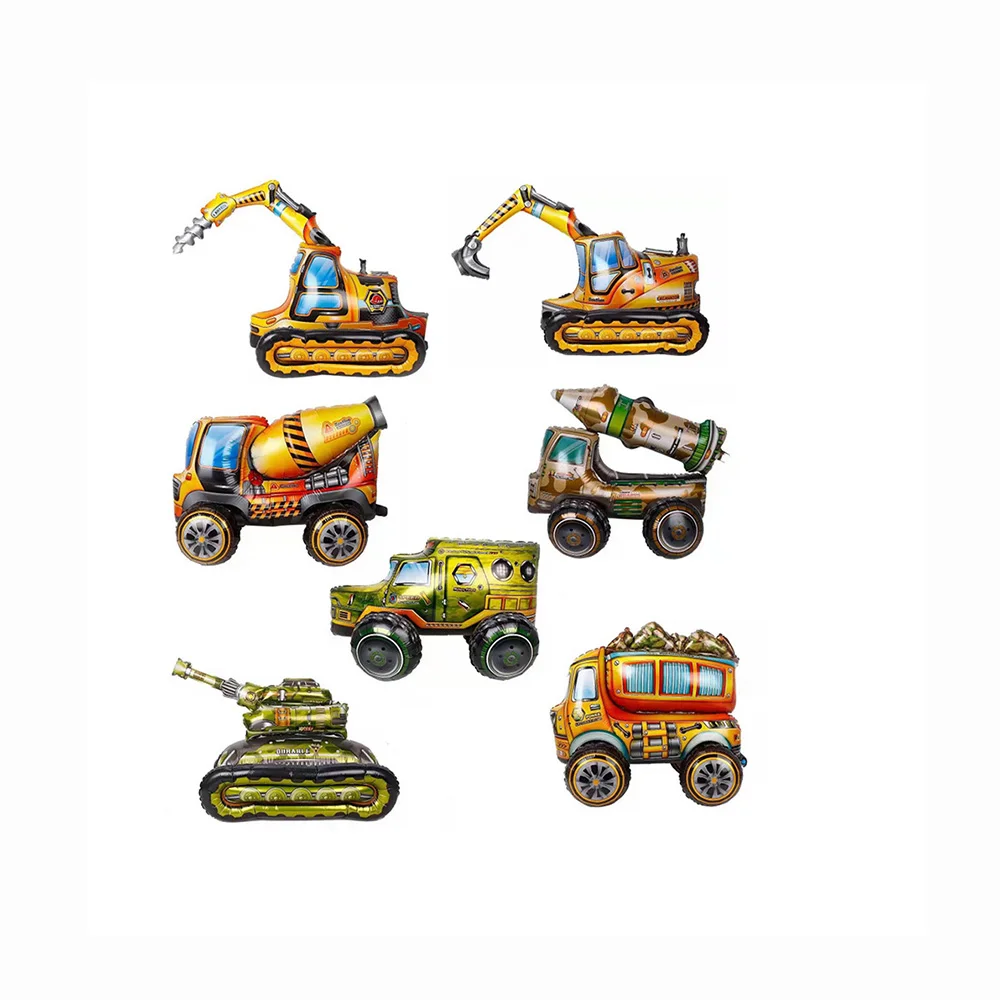 

CoolBalloon Jeep Tank Rocket Car Digger Excavator Garbage Truck Concrete Mixer Designs Foil Balloons Unicorn Moon Party Ballons