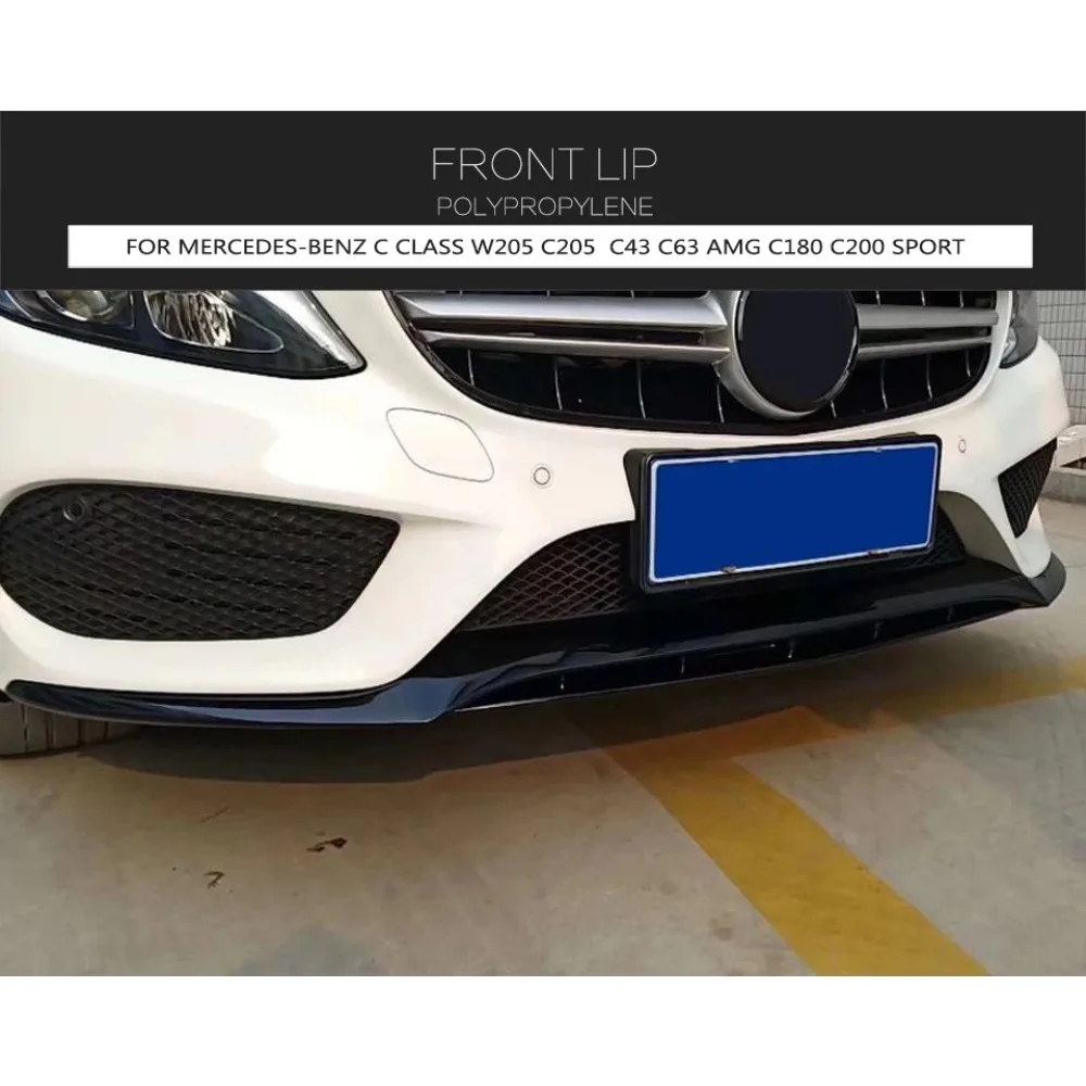 Фото Накладка на передний бампер в стиле C43 для Mercedes-Benz C-класса W205 AMG M Sport 2015-2018: спойлер, диффузор, тюнинг-комплект №5
