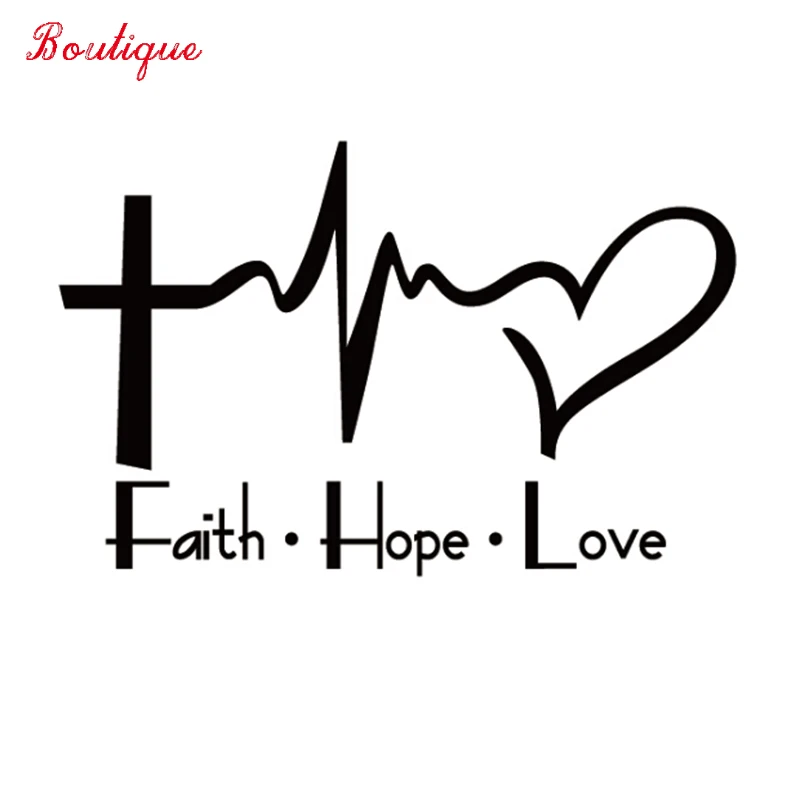 

Faith Hope Love Vinyl Car Sticker Cartoon Jesus Christian Religious Bible Verse for Car Window Body Decoration
