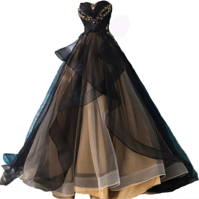 

Black Banquet Annual Meeting Stage Show Host Art Exam Princess Wedding Dress Evening Dress